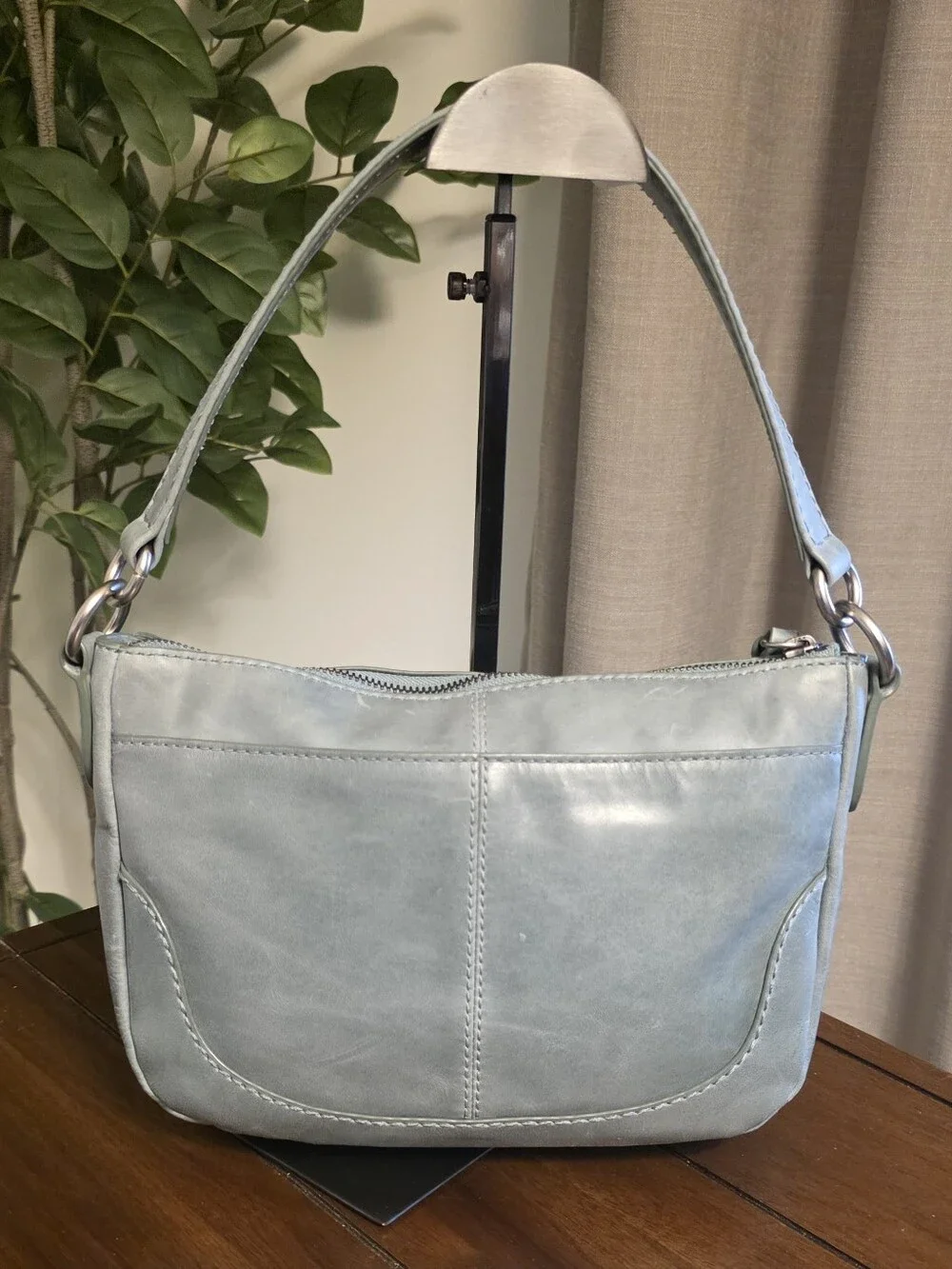 Frye Melissa Blue Leather Shoulder Bag - Picture 3 of 8